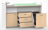 Commode 180 cm met meeliftende spoelbak en mengkraan en 3 laden1